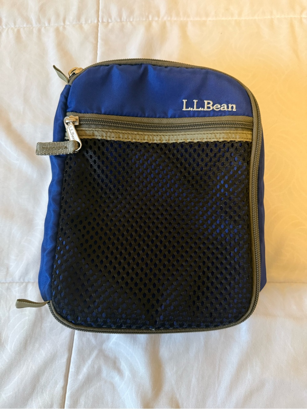 L.L.Bean Blue and Black Men’s Toiletry Bag with Mesh Front